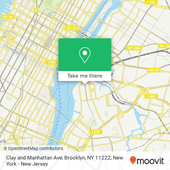 Mapa de Clay and Manhattan Ave, Brooklyn, NY 11222