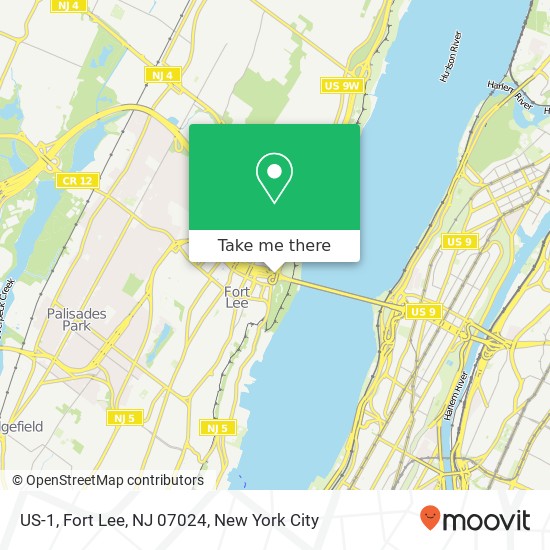 US-1, Fort Lee, NJ 07024 map