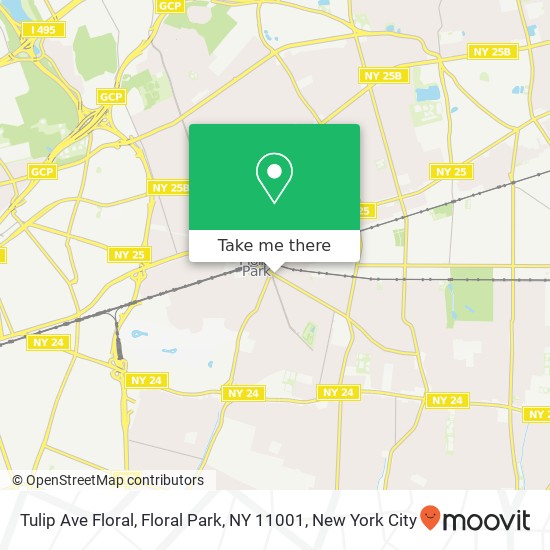Mapa de Tulip Ave Floral, Floral Park, NY 11001