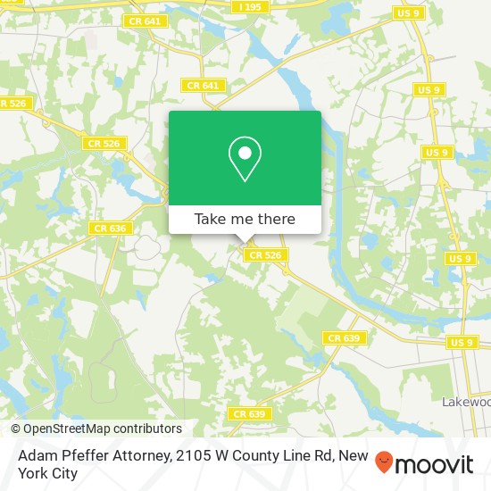 Adam Pfeffer Attorney, 2105 W County Line Rd map