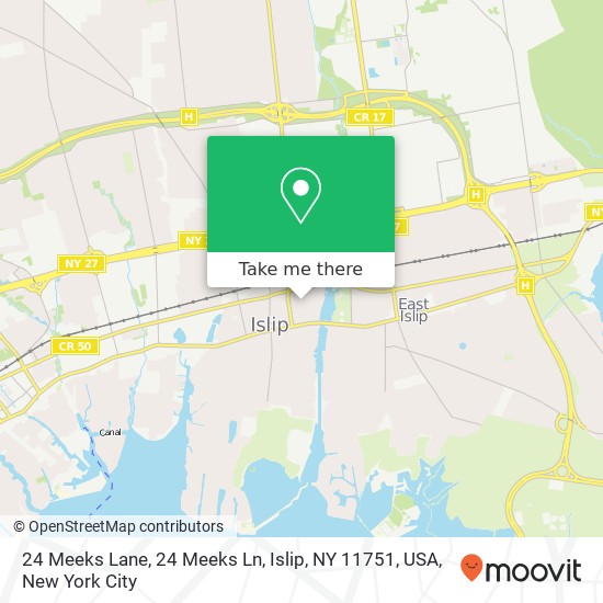 24 Meeks Lane, 24 Meeks Ln, Islip, NY 11751, USA map