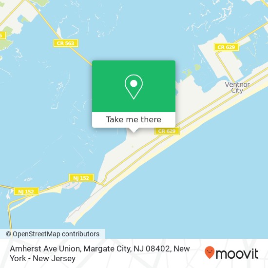 Mapa de Amherst Ave Union, Margate City, NJ 08402