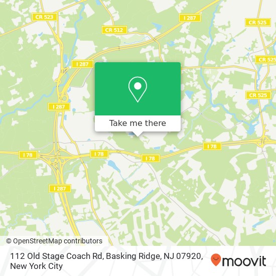 Mapa de 112 Old Stage Coach Rd, Basking Ridge, NJ 07920