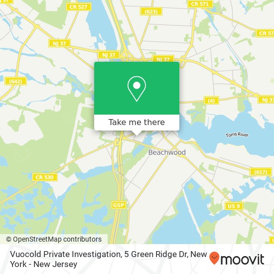 Mapa de Vuocold Private Investigation, 5 Green Ridge Dr