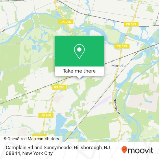 Mapa de Camplain Rd and Sunnymeade, Hillsborough, NJ 08844