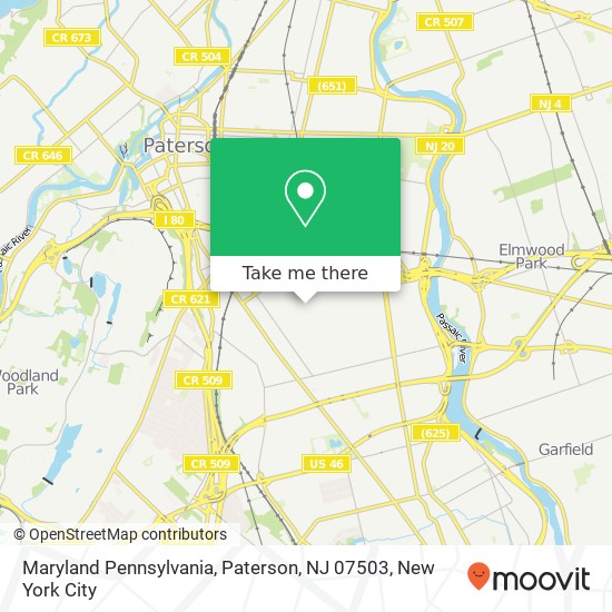 Mapa de Maryland Pennsylvania, Paterson, NJ 07503