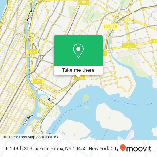 Mapa de E 149th St Bruckner, Bronx, NY 10455