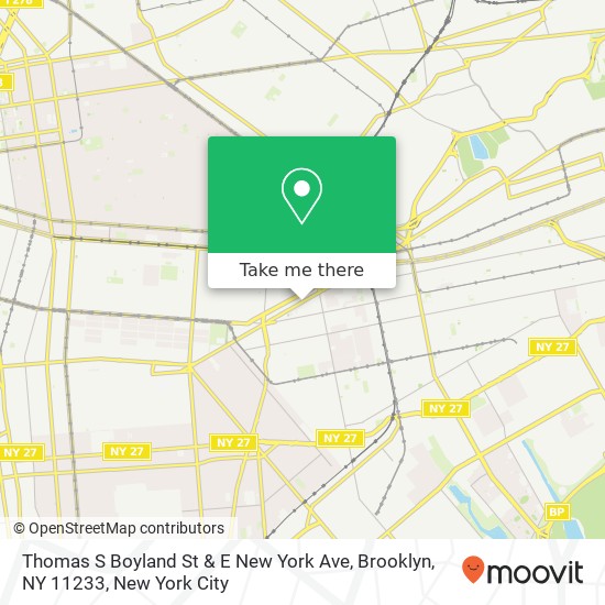Thomas S Boyland St & E New York Ave, Brooklyn, NY 11233 map