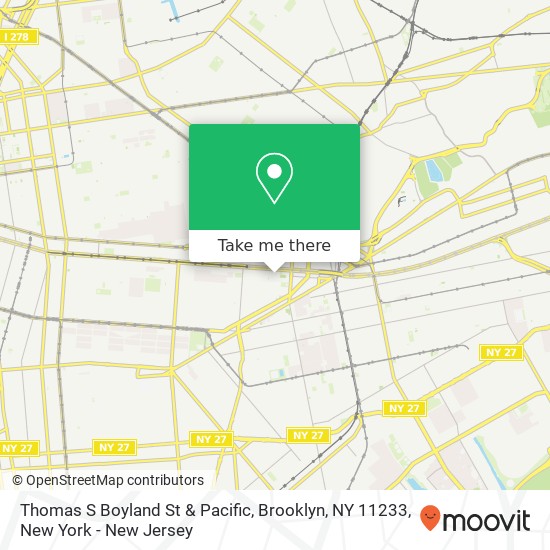 Mapa de Thomas S Boyland St & Pacific, Brooklyn, NY 11233