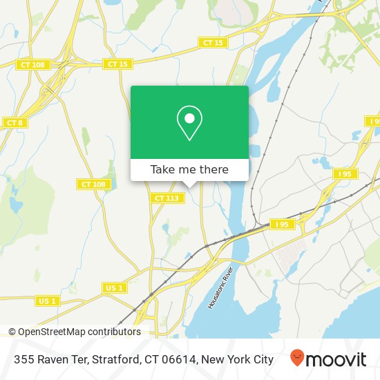 Mapa de 355 Raven Ter, Stratford, CT 06614