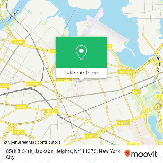 85th & 34th, Jackson Heights, NY 11372 map