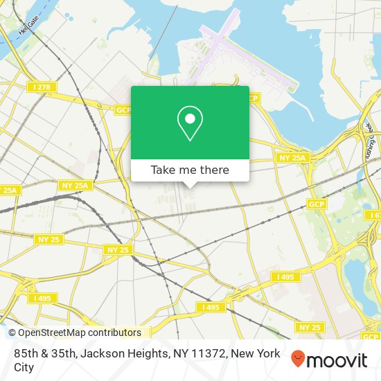 Mapa de 85th & 35th, Jackson Heights, NY 11372