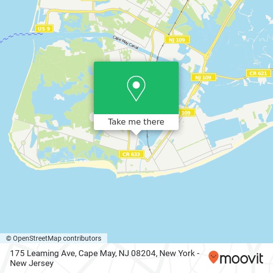 Mapa de 175 Leaming Ave, Cape May, NJ 08204