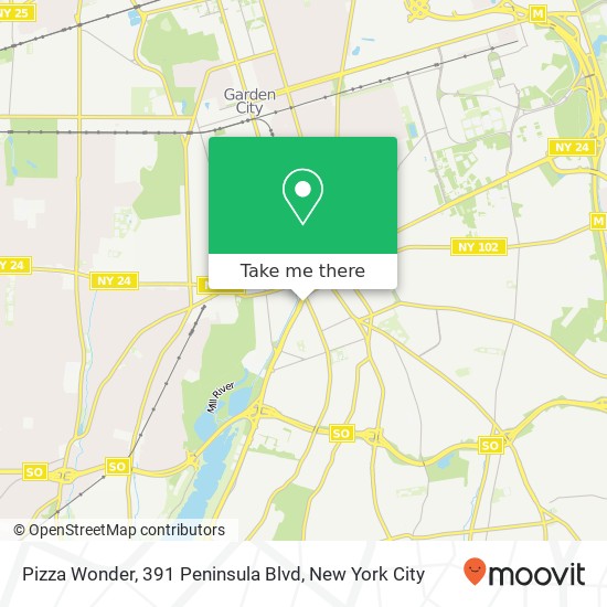Pizza Wonder, 391 Peninsula Blvd map