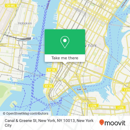 Canal & Greene St, New York, NY 10013 map