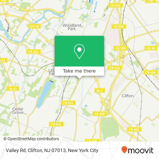 Mapa de Valley Rd, Clifton, NJ 07013