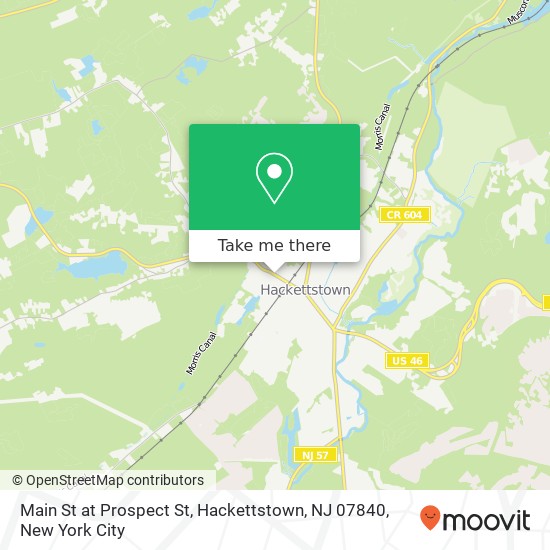 Mapa de Main St at Prospect St, Hackettstown, NJ 07840