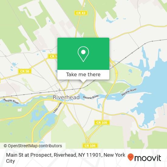 Mapa de Main St at Prospect, Riverhead, NY 11901