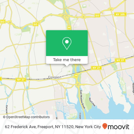 62 Frederick Ave, Freeport, NY 11520 map