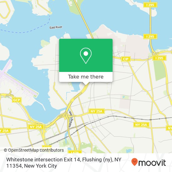 Mapa de Whitestone intersection Exit 14, Flushing (ny), NY 11354