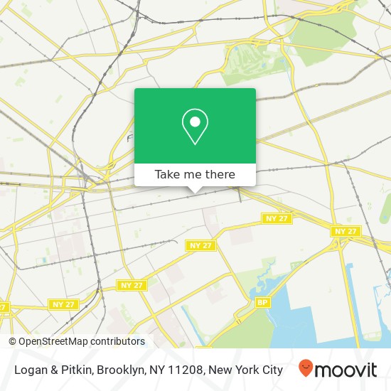 Mapa de Logan & Pitkin, Brooklyn, NY 11208