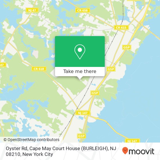 Mapa de Oyster Rd, Cape May Court House (BURLEIGH), NJ 08210