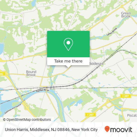 Mapa de Union Harris, Middlesex, NJ 08846