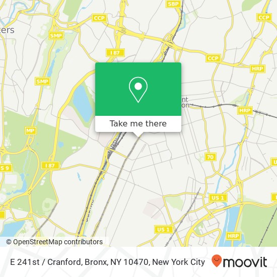 Mapa de E 241st / Cranford, Bronx, NY 10470