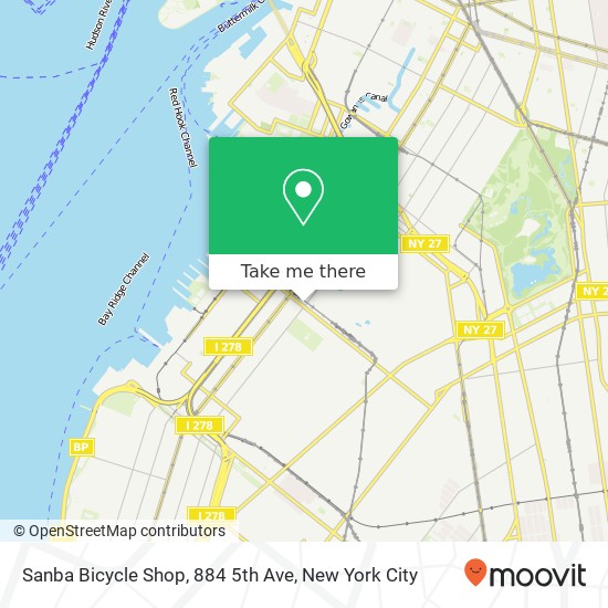 Mapa de Sanba Bicycle Shop, 884 5th Ave
