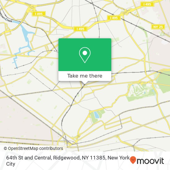 Mapa de 64th St and Central, Ridgewood, NY 11385