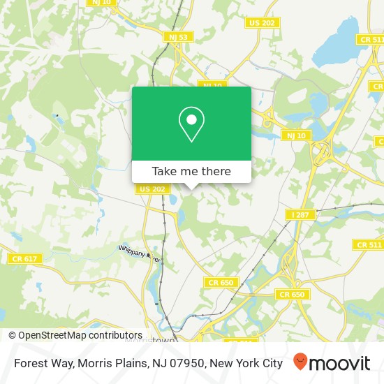 Mapa de Forest Way, Morris Plains, NJ 07950