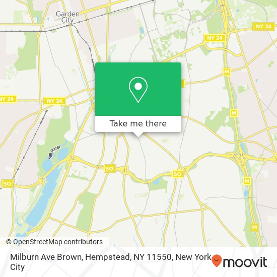 Mapa de Milburn Ave Brown, Hempstead, NY 11550