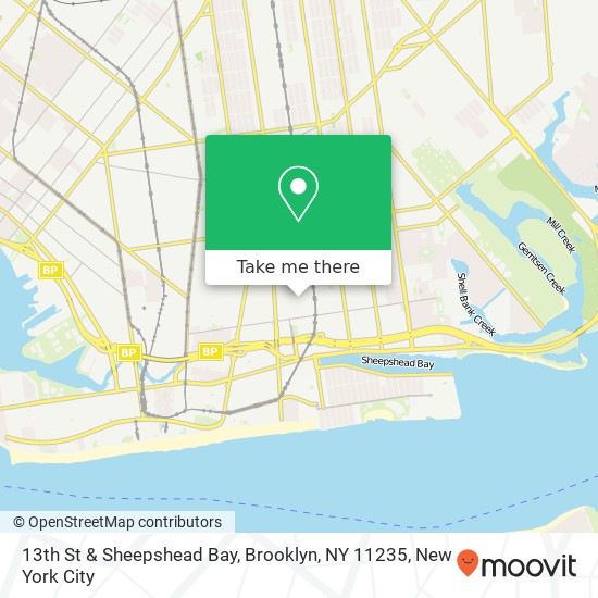 13th St & Sheepshead Bay, Brooklyn, NY 11235 map