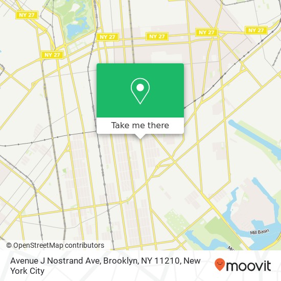 Mapa de Avenue J Nostrand Ave, Brooklyn, NY 11210
