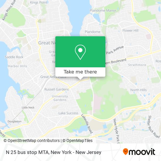 N 25 bus stop MTA map
