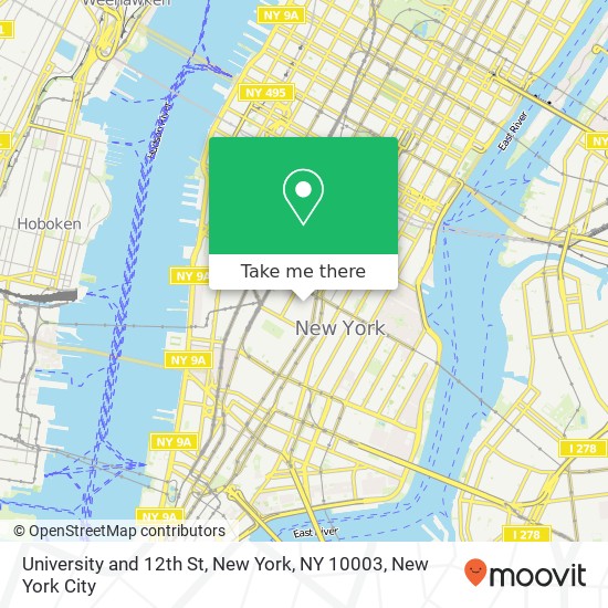 University and 12th St, New York, NY 10003 map