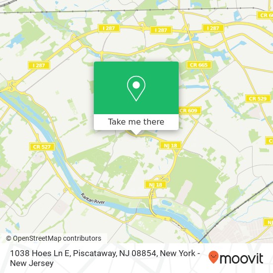 Mapa de 1038 Hoes Ln E, Piscataway, NJ 08854