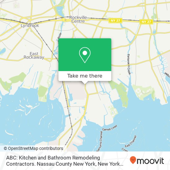 ABC: Kitchen and Bathroom Remodeling Contractors. Nassau County New York map