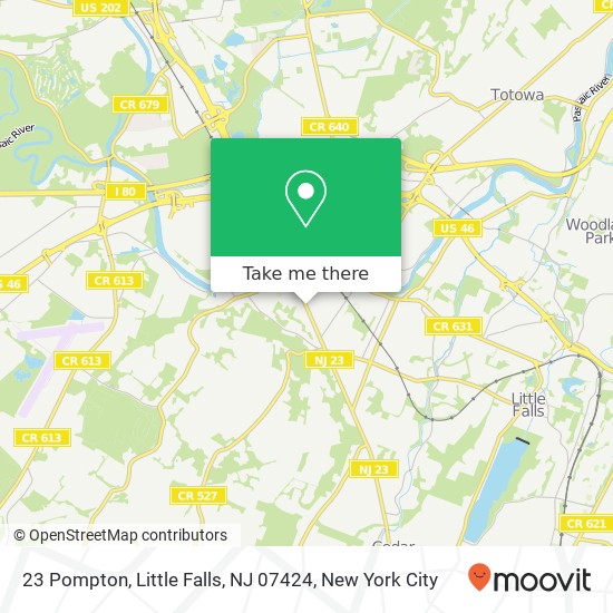 Mapa de 23 Pompton, Little Falls, NJ 07424