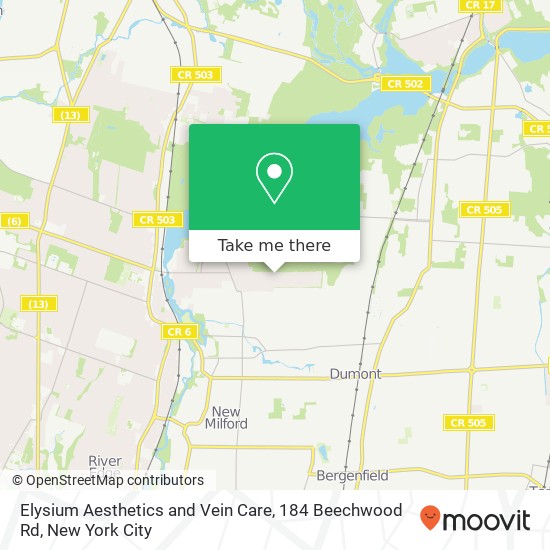 Mapa de Elysium Aesthetics and Vein Care, 184 Beechwood Rd