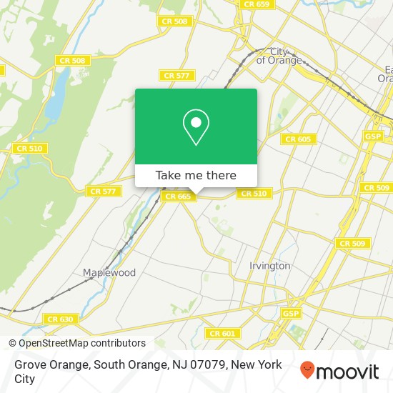 Mapa de Grove Orange, South Orange, NJ 07079