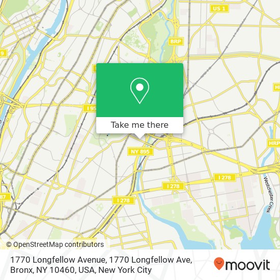 1770 Longfellow Avenue, 1770 Longfellow Ave, Bronx, NY 10460, USA map