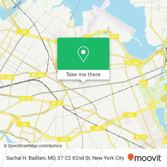 Mapa de Sachal H. Badlani, MD, 37-22 82nd St