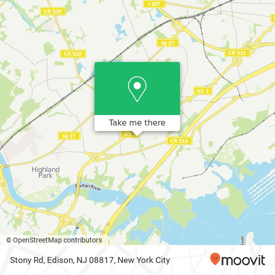 Mapa de Stony Rd, Edison, NJ 08817