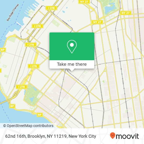 Mapa de 62nd 16th, Brooklyn, NY 11219