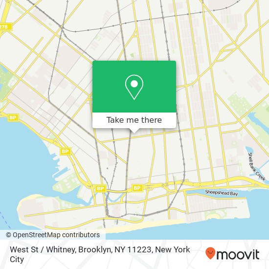 Mapa de West St / Whitney, Brooklyn, NY 11223