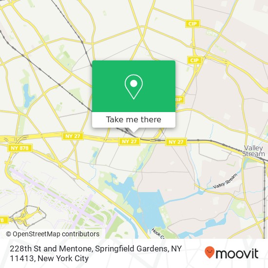 Mapa de 228th St and Mentone, Springfield Gardens, NY 11413