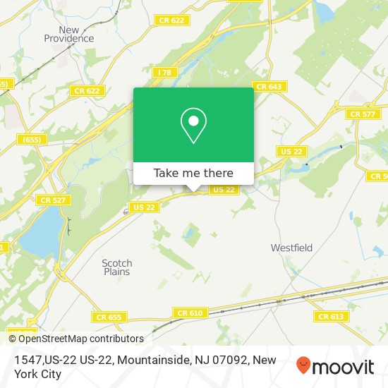 Mapa de 1547,US-22 US-22, Mountainside, NJ 07092