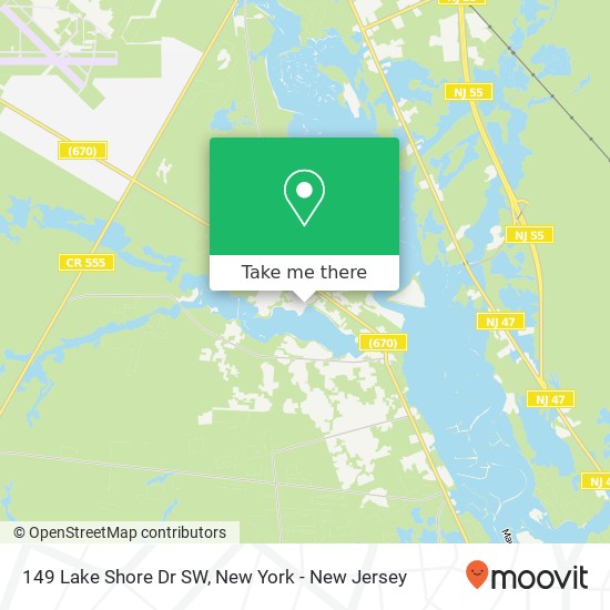 Mapa de 149 Lake Shore Dr SW, Millville, NJ 08332