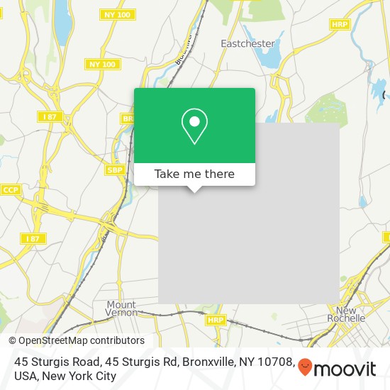 Mapa de 45 Sturgis Road, 45 Sturgis Rd, Bronxville, NY 10708, USA